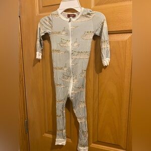 Milkbarn Blue and White Nautical Kids One Piece